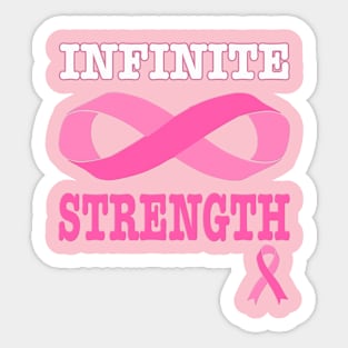 Infinite Strength Pink Ribbon Design Breast Cancer Awareness Sticker